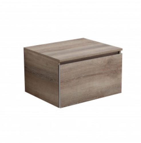 PETIT MEUBLE DE SALLE DE BAINS AVEC TIROIR 60 CM CHÊNE DORÉ SERIE VALENTINA