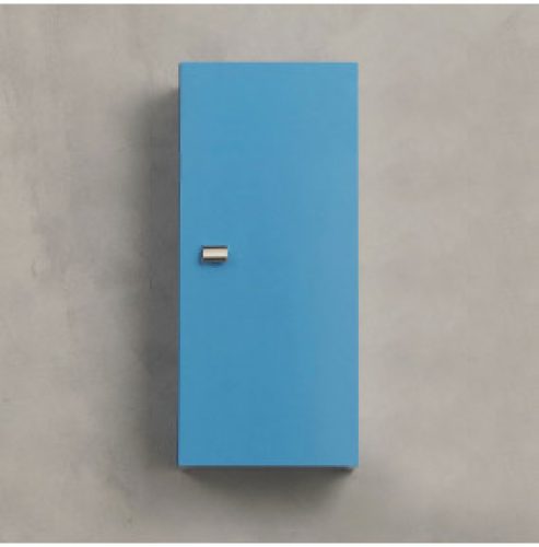 PETIT MEUBLE SUSPENDU 1 PORTE BLEU LUMIERE SERIE EASY 31,5 X 71 CM
