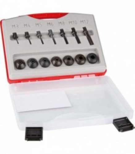 Piece a levre de rechange et mandrin fileté GESIPA de M3-M12 dans mallette plastique