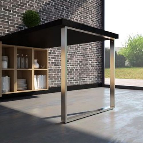 Pied de table rectangulaire TELESCOP Chromé H 870 réglable