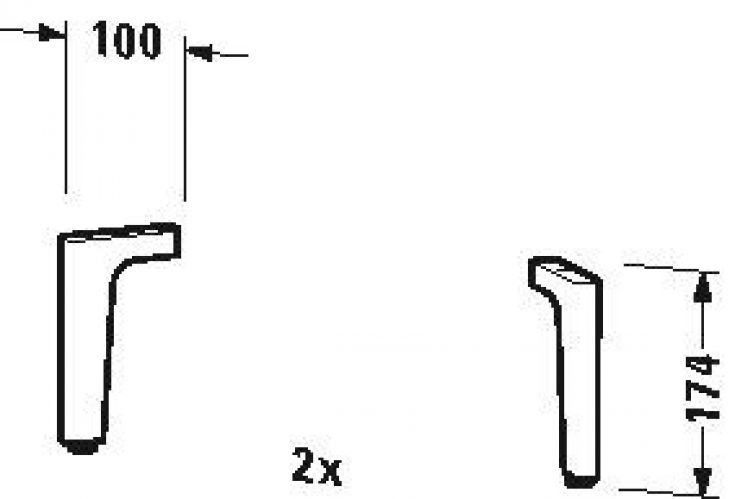 Pieds De Meuble Duravit Chromé UV991800000
