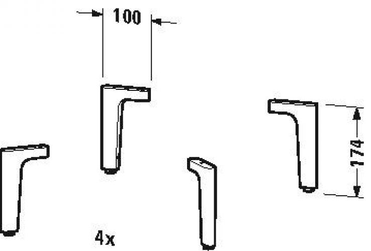 Pieds De Meuble Duravit Chromé UV991900000