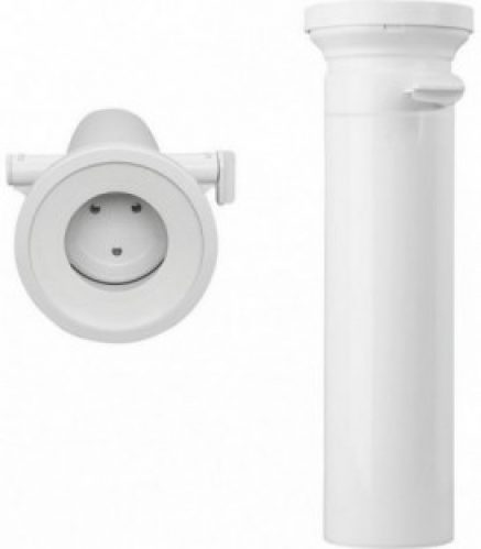 Pipe WC en PP droit + barrage anti-rats verrouillable longueur 400 mm