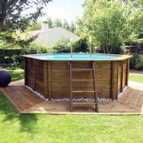 Piscine bois Vanille Premium Ø 412 x H 119 cm