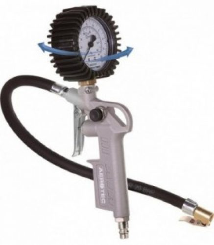 Pistolet de gonflage pneu- air comprimé avec flexible 30 cm et 3 kit adaptateur, calibré