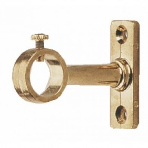 Piton sur platine pour tube de penderie rond-laiton poli