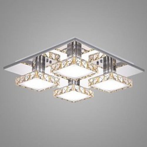 Plafonnier Carré à 4 lumières cristaux