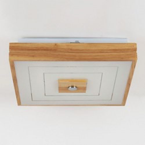 Plafonnier Carré en Bois à LED