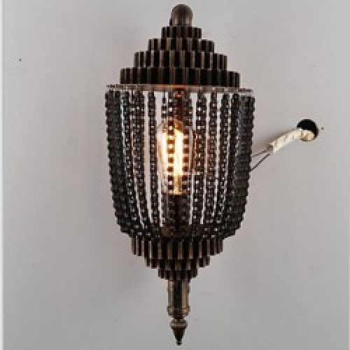 Plafonnier en Métal Noir à Ampoule