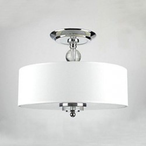 Plafonnier en Métal à Store en Tissu