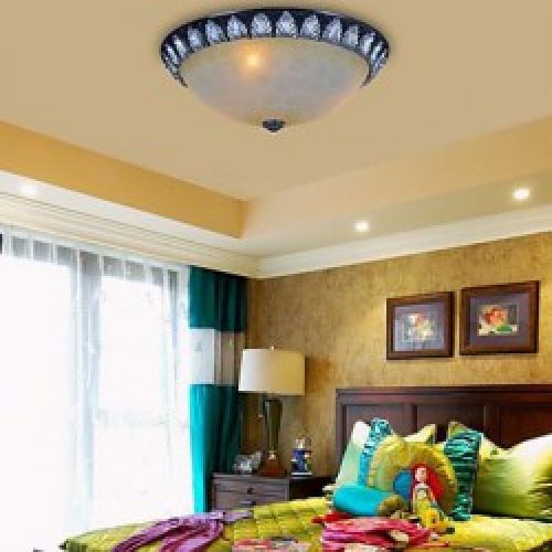 Plafonnier encastré en Verre à motif argenté