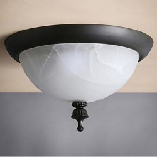 Plafonnier à fixer Noir à Store en Verre