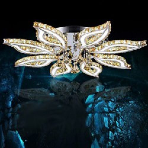 Plafonnier LED à 8 lumières en Cristal