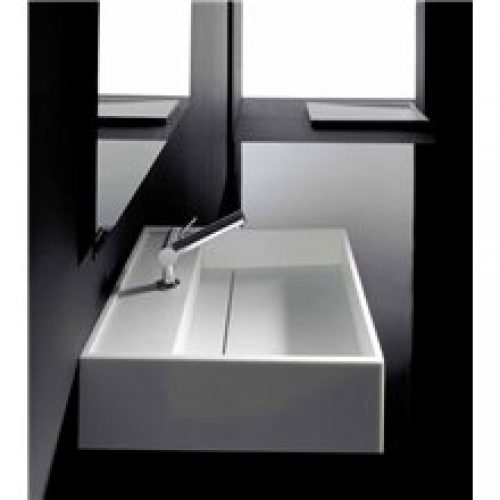 Plan vasque carré avec rebord Compact COSMIC