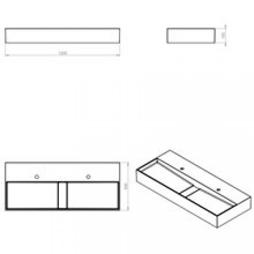Plan vasque double Compact COSMIC