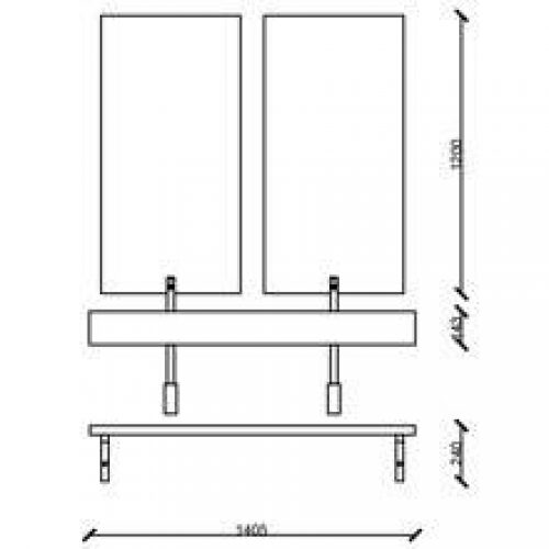 Plan vasque double + plan de toilette 120 cm…