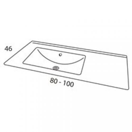 Plan vasque à encastrer avec bac à gauche…