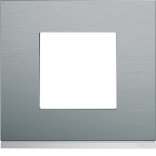 Plaque 1P bright inox – APPAREILLAGE MURAL GALLERY HAGER WXP4202
