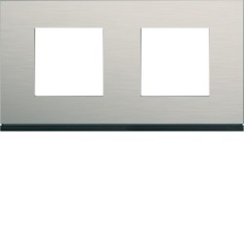 Plaque 2P H71 antique alu – APPAREILLAGE MURAL GALLERY HAGER WXP4512