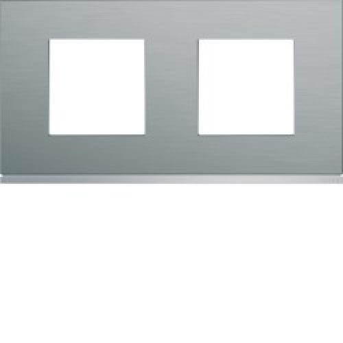 Plaque 2P H71 bright inox – APPAREILLAGE MURAL GALLERY HAGER WXP4212