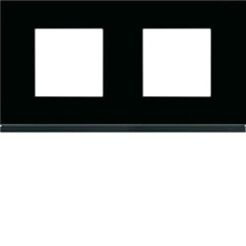 Plaque 2P H71 midnight glass – APPAREILLAGE MURAL GALLERY HAGER WXP4112