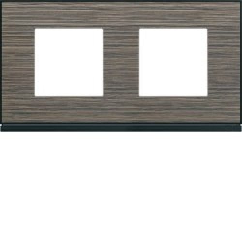 Plaque 2P H71 pecan – APPAREILLAGE MURAL GALLERY HAGER WXP2412