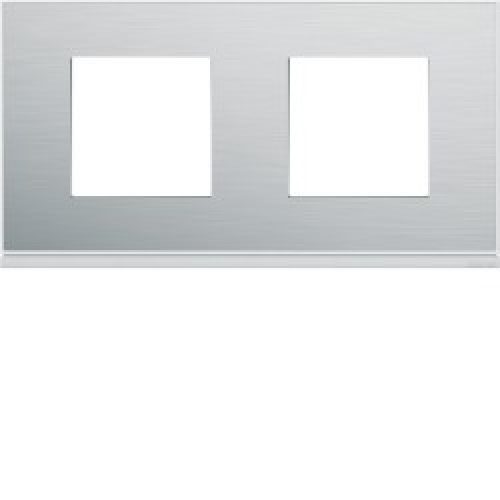 Plaque 2P H71 placage aluminiu – APPAREILLAGE MURAL GALLERY HAGER WXP2012