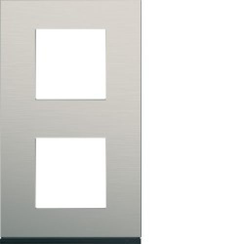 Plaque 2P V71 antique alu – APPAREILLAGE MURAL GALLERY HAGER WXP4542