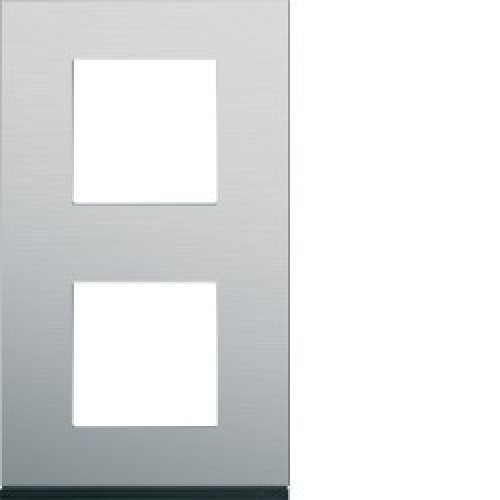 Plaque 2P V71 natural alu – APPAREILLAGE MURAL GALLERY HAGER WXP4342