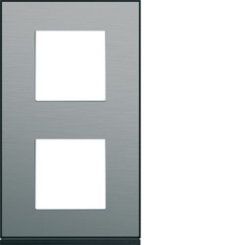 Plaque 2P V71 placage steel – APPAREILLAGE MURAL GALLERY HAGER WXP2142