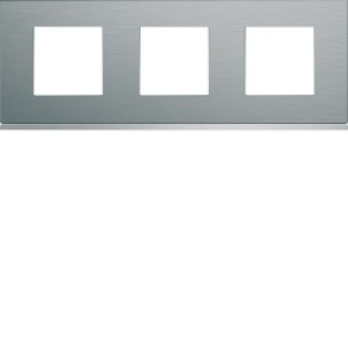 Plaque 3P H71 bright inox – APPAREILLAGE MURAL GALLERY HAGER WXP4213