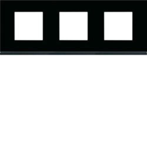 Plaque 3P H71 midnight glass – APPAREILLAGE MURAL GALLERY HAGER WXP4113