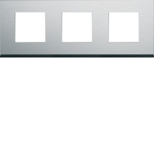 Plaque 3P H71 natural alu – APPAREILLAGE MURAL GALLERY HAGER WXP4313