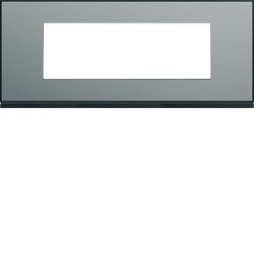 Plaque 6M E71 placage steel – APPAREILLAGE MURAL GALLERY HAGER WXP2106