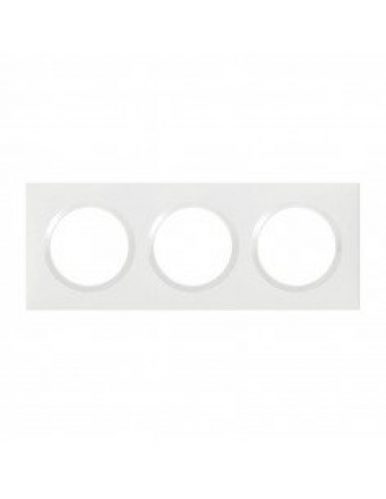 Plaque carrée Dooxie  3 postes finition blanc LEGRAND
