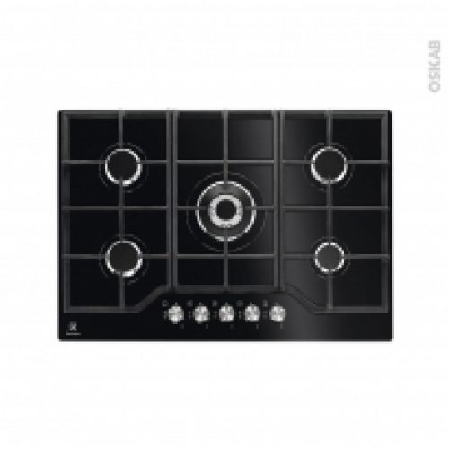 Plaque De Cuisson 5 Feux Gaz 70 Cm Verre Noir Electrolux Kgg7536K