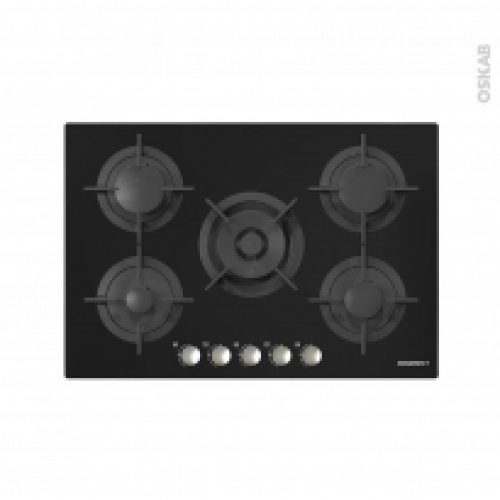 Plaque De Cuisson 5 Feux Gaz 75 Cm Verre Noir Rosieres Rgv75Wfmpn