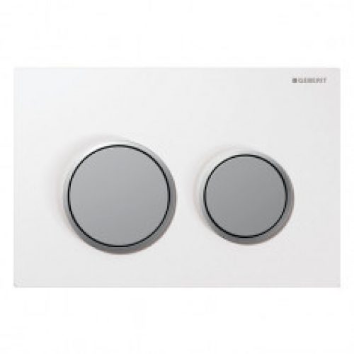 Plaque de déclenchement OMEGA 20 – Blanc et chromé mat