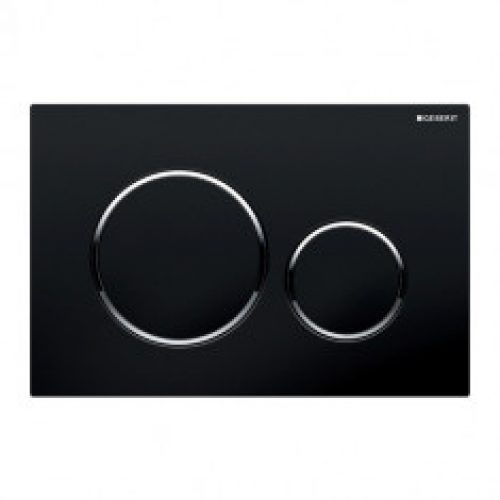 Plaque de déclenchement wc SIGMA 20 – Noir et chromé brillant