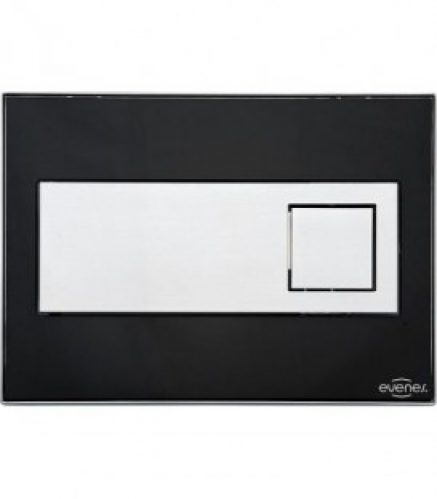Plaque de declenchement EMmon Evenes verre – noire – carre commande par l&rsquo;avant (encastré 189)
