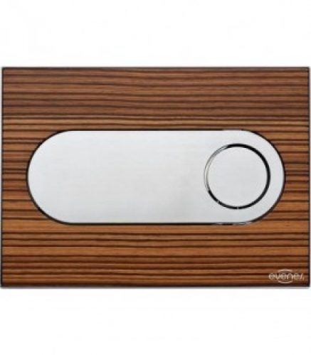 Plaque de declenchement Emon Evenes – optique bois/zebrano – rond commande par l&rsquo;avant (encastré 189)