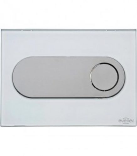 Plaque de declenchement Emon Evenes – verre blanc – rond commande par l&rsquo;avant (encastré 189)