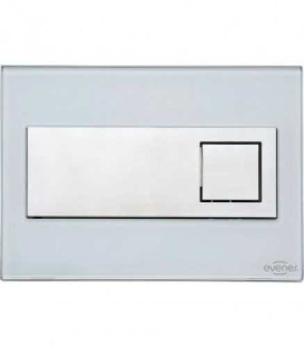 Plaque de declenchement EMON Evenes verre – blanche – carre commande par l&rsquo;avant (encastré 189)