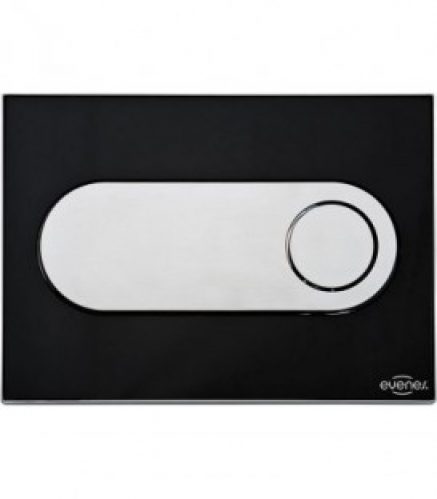 Plaque de declenchement Emon Evenes – verre noir – rond commande par l&rsquo;avant (encastré 189)