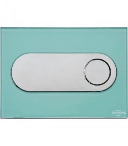 Plaque de declenchement Emon Evenes verre – vert menthe – Ronde commande par l&rsquo;avant (encastré 189)