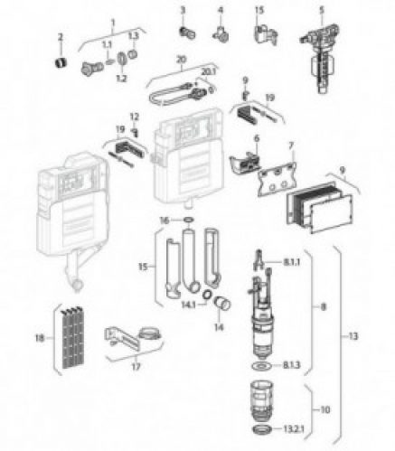 Plaque de protection pour réservoir WC encastré UP320