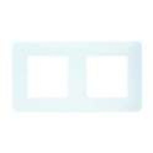 Plaque enjoliveur 2 postes Blanc Brillant