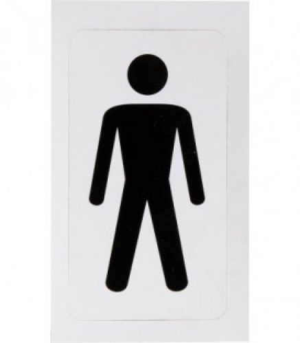 Plaque indicatrice « Messieurs » Couleur blanc, 110 x 60mm Feuille adhesive