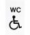 Plaque indicatrice « WC pour handicape » Couleur blanc, 110x60mm Feuille adhesive