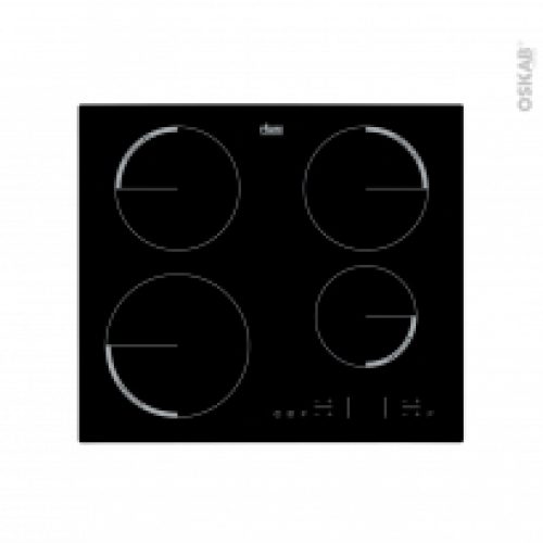 Plaque Induction 4 Foyers Verre Noir Faure Fel6440Fba